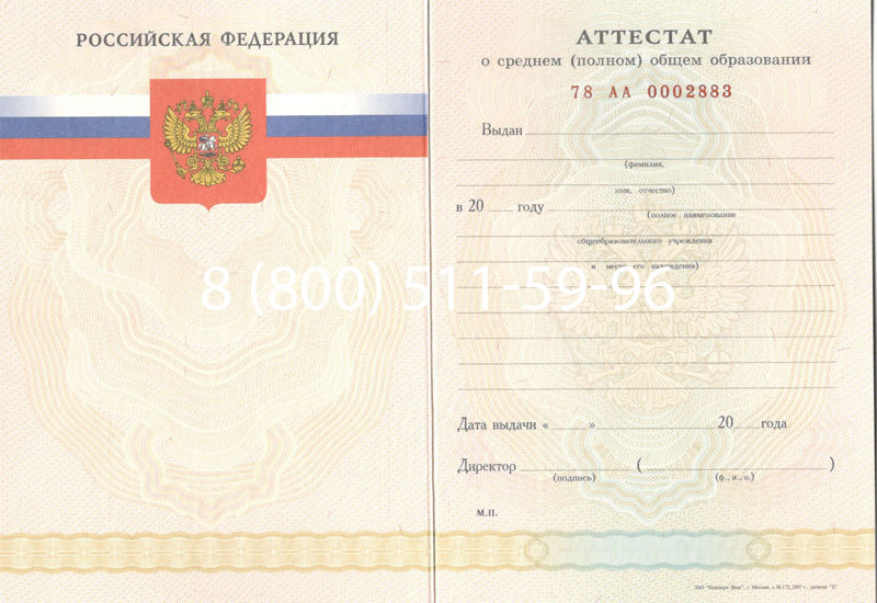 Купить Аттестат за 11 класс 2007-2010 годов в Нижнем Тагиле